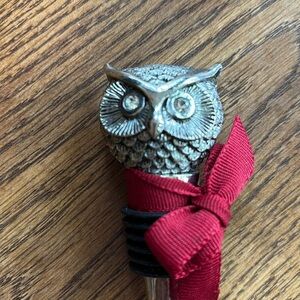 Silver Owl Head Wine Stopper